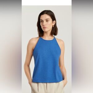 Everlane Hemp Cutaway Tank in Deep Blue XS